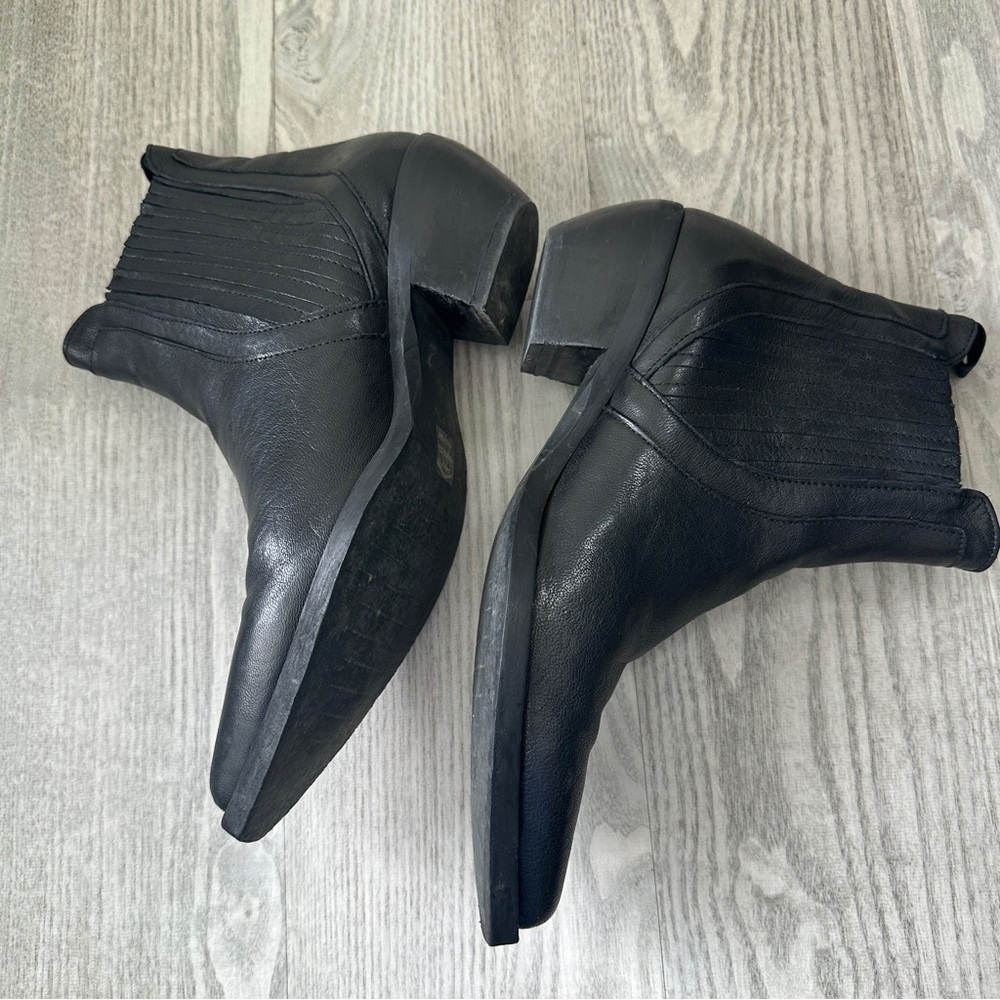 Emanuele Crasto Black Leather Western Ankle Boots 40 9 - Picture 9 of 14